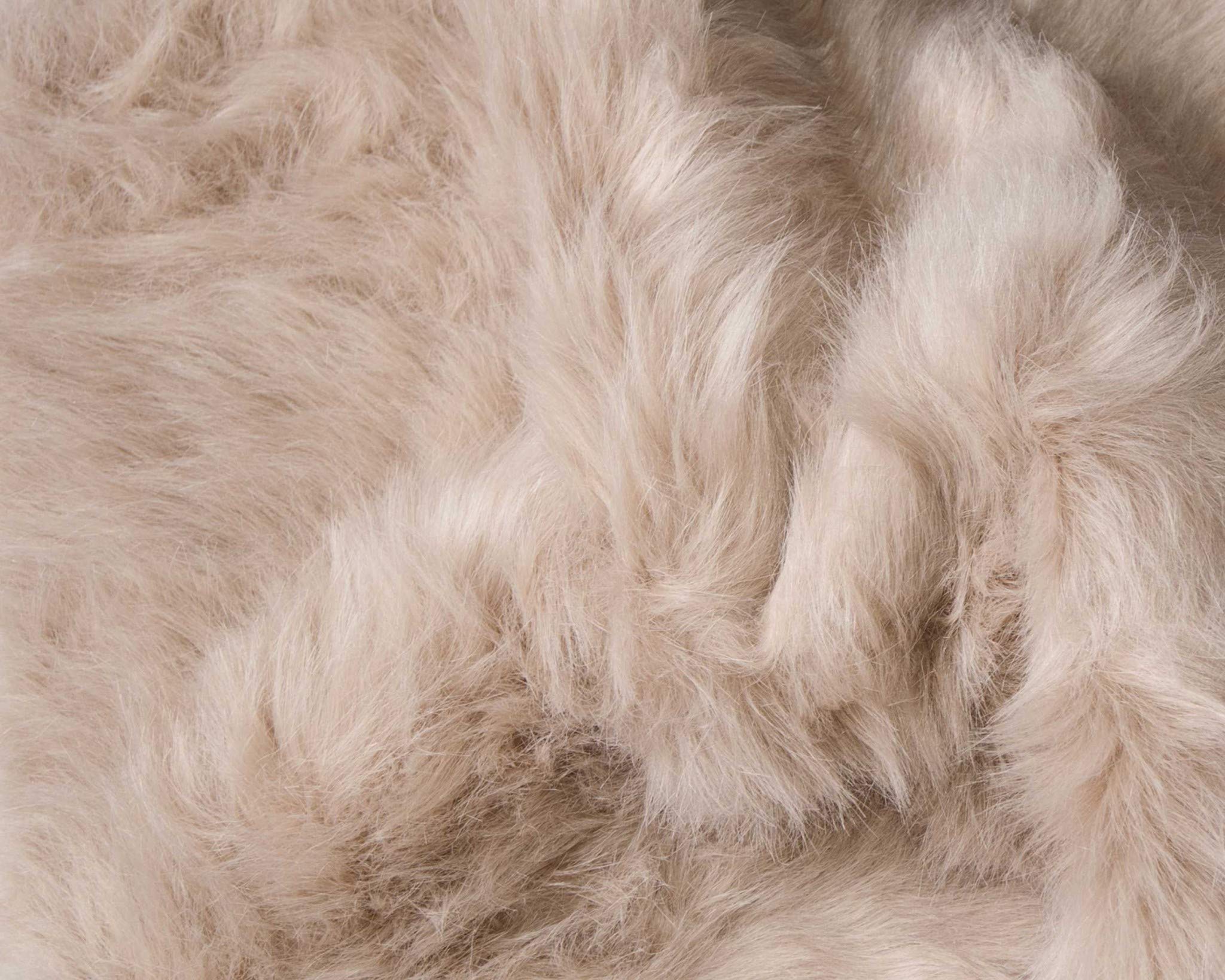 HomeRoots Decor 2' x 3' Faux Spun Bunch Acrylic Plush Sheepskin Area Rug - Taupe