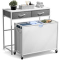 Sorbus Laundry Sorter 3 Section with Shelf, 2 Drawers & Wheels (White)