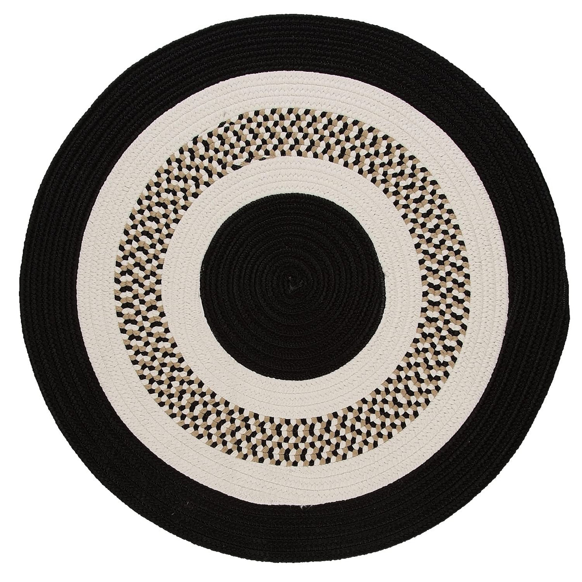 Colonial Mills Flowers Bay Black Braided Rug Rug Size: Round 3'