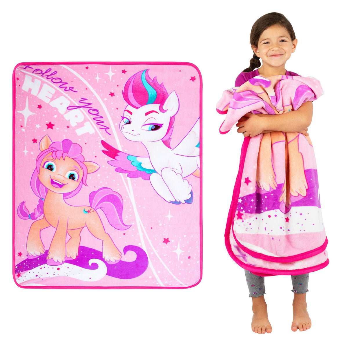 Franco Kids Bedding Super Soft Micro Raschel Throw, 46 In X 60 In, My Little Pony