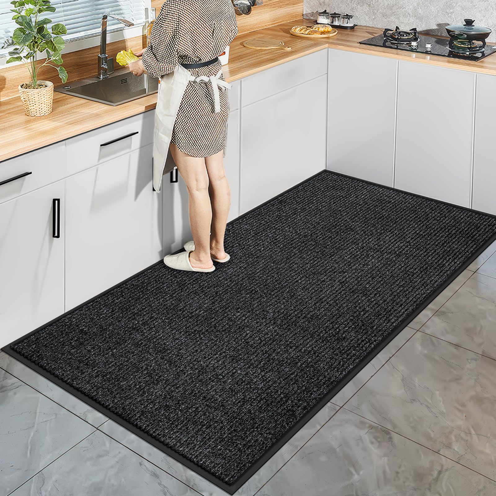 Vicwe Indoor Outdoor Door Mat, 4'X6' Heavy Duty Front Door Mat, Non-Slip Washable Doormats Entrance Mats, Dirt Resistant And Abs