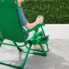 Best Choice Products Adjustable Zero Gravity Chair, Monochromatic Color Folding Patio Recliner W/Side Tray, Headrest - Basil