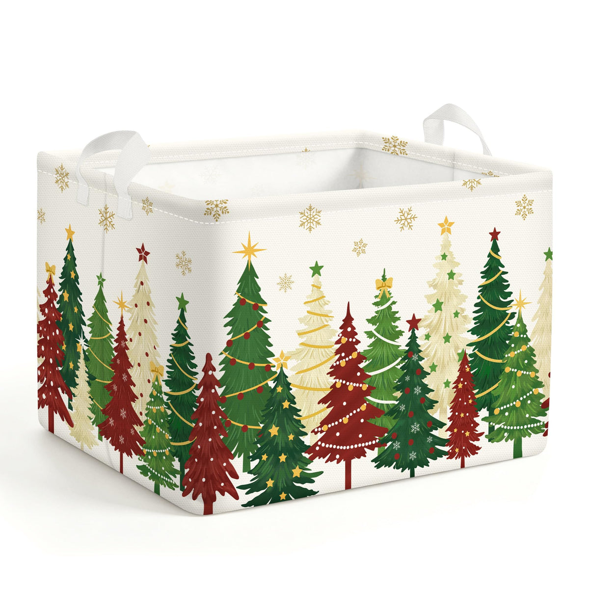 HUUMONSS Christmas Trees Baby Storage Basket Winter Snowflake Large Laundry Hamper Waterproof Collapsible Parents Organizer Toy 