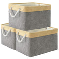 TheWarmHome Storage Basket for Organizing - Fabric Large Cubes 3 Pack 16x12x12 inch Baskets, Cube Storage Bin for Shelves Organi