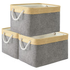 TheWarmHome Storage Basket for Organizing - Fabric Large Cubes 3 Pack 16x12x12 inch Baskets, Cube Storage Bin for Shelves Organi