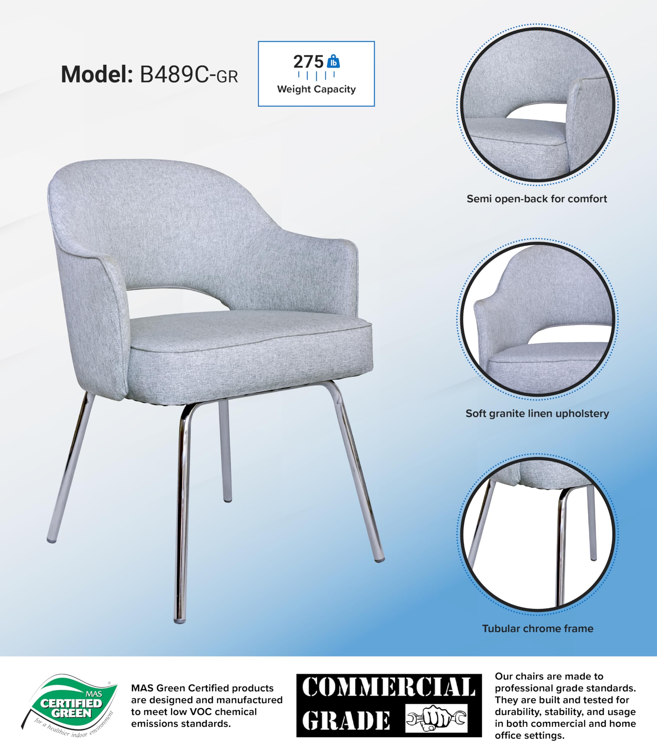 Boss Office Products Guest Chair, Granite