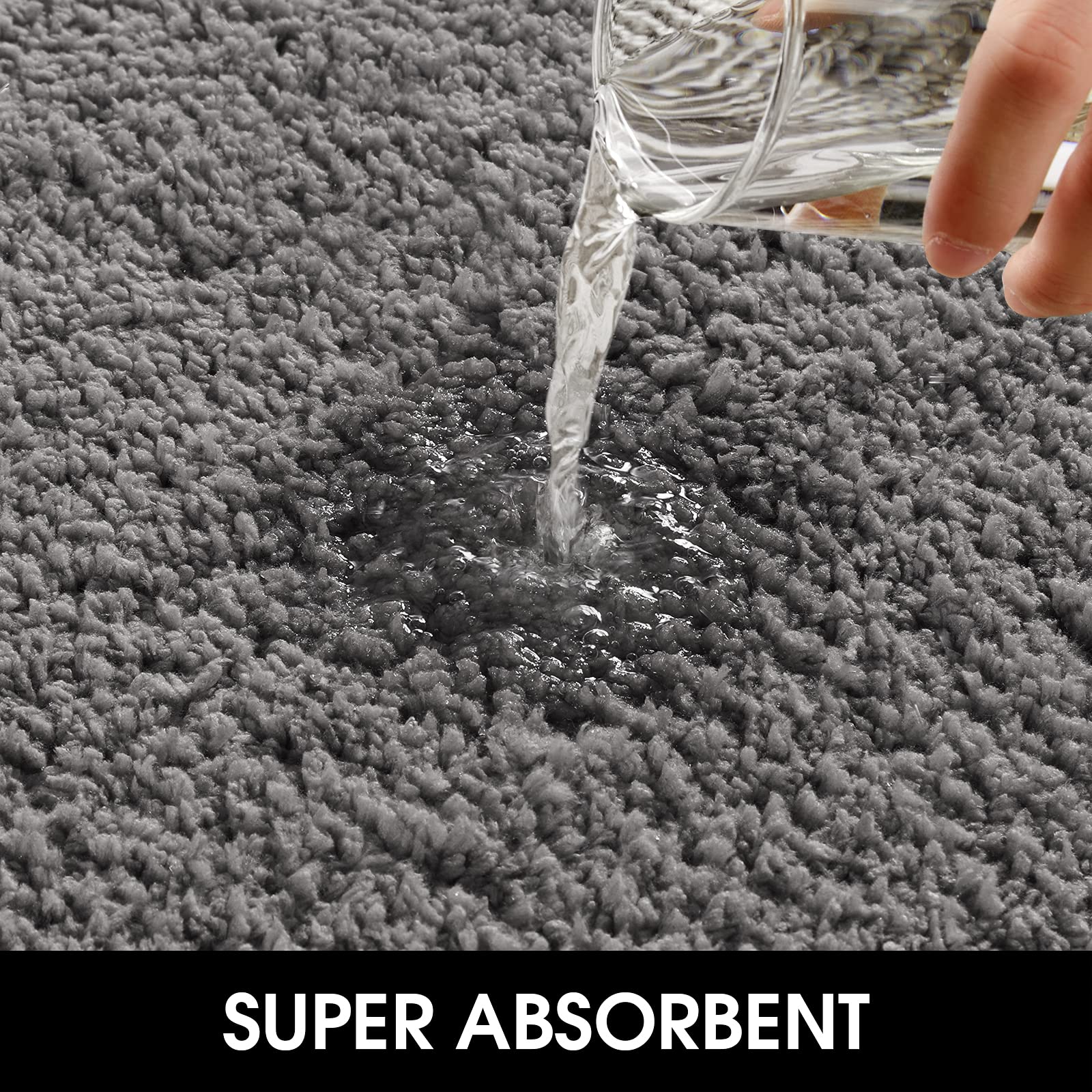 Homeideas Indoor Door Mat Doormat, 17'X29' Front Door Mats Indoor For Home Entrance, Absorbent Washable Non Slip Floor Rugs For Entryway, Low Profile Dirt Trapper Inside Back Door Mats, Grey