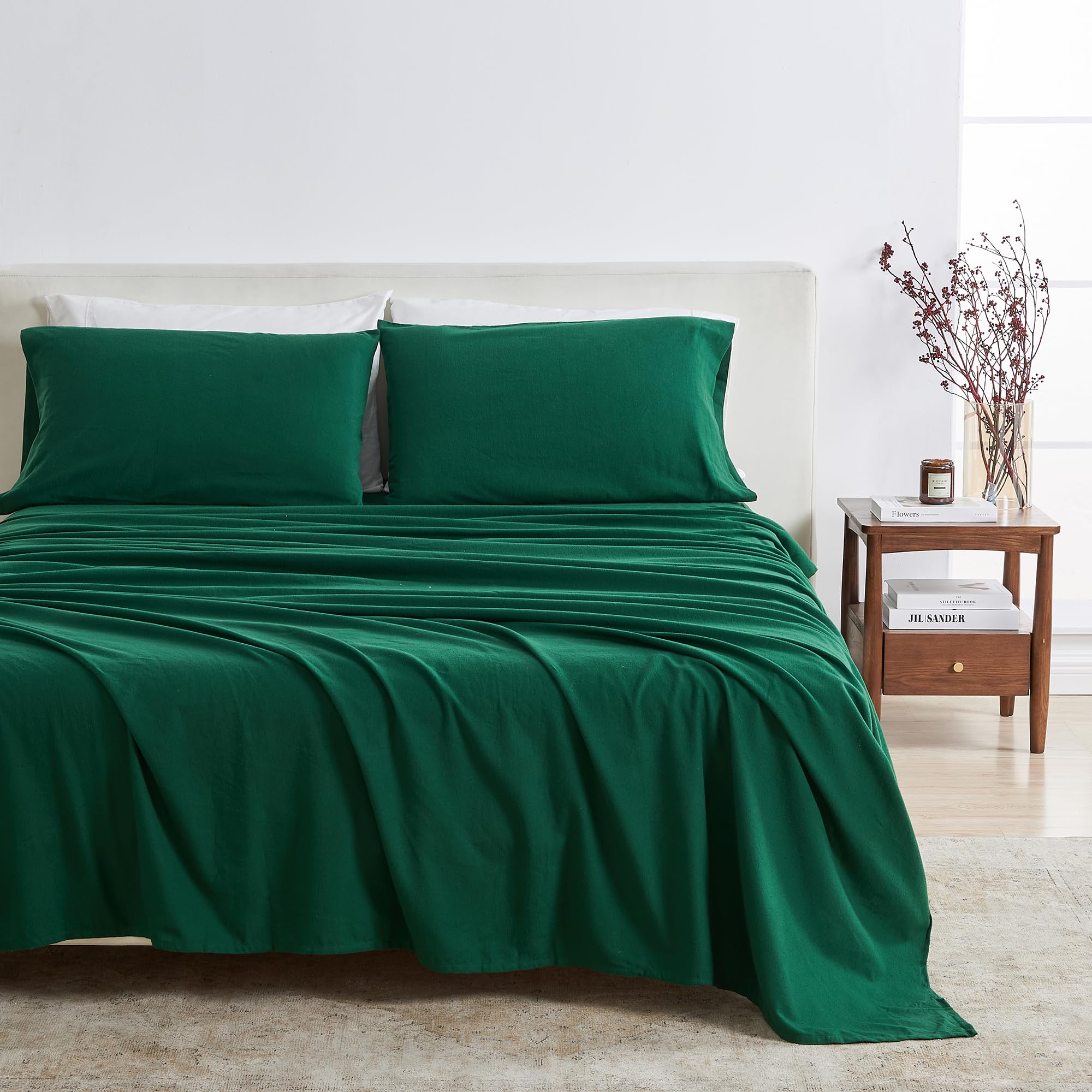 Flannel Sheet Set Twin Size - 100% Turkish Cotton, Double-Brushed, Winter Bed Sheets - Ultra-Soft, Cozy, 3-Piece Rustic Bedding