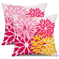 Dfxsz Outdoor Pillow Covers 20X20 Inch Set Of 2 Pink Yellow Flower Decorative Waterproof Summer Outdoor Pillow Covers Valentines