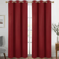 Diraysid Red Grommet Blackout Curtains for Bedroom Thermal Insulated Room Darkening Curtains Drapes, 42 x 84, 2 Panels