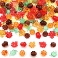 LYFJXX Fall Vase Filler for Thanksgiving, 130 Pcs Acrylic Pumpkin Leaves Maple Leaves Acorn Gems Centerpieces Table Scatters Tha
