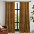 Ryb Home Brownish Gold Velvet Curtains 96 Inch, Retro Vintage Room Darkening Window Curtains For Living Room Thermal Insulated Shades With Pleat Tape Pocket & Tabs For Bedroom, W52 X L96 Inch, 2 Panel