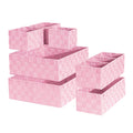 Set of 7 Nested Woven Cube Baskets, Drawer Organizers in Multisizes