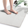 Shower Mats Non Slip, 23.6  34.6 Inch, Bath Mat for Shower, Loofah Mats for Shower and Bathroom, Quick Drying, White