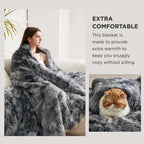Bedsure Ultra Soft Fluffy Blankets Queen Size For Bed - Fuzzy Faux Fur Sherpa Fleece Queen Blanket Full Size, Tie-Dye Decorative