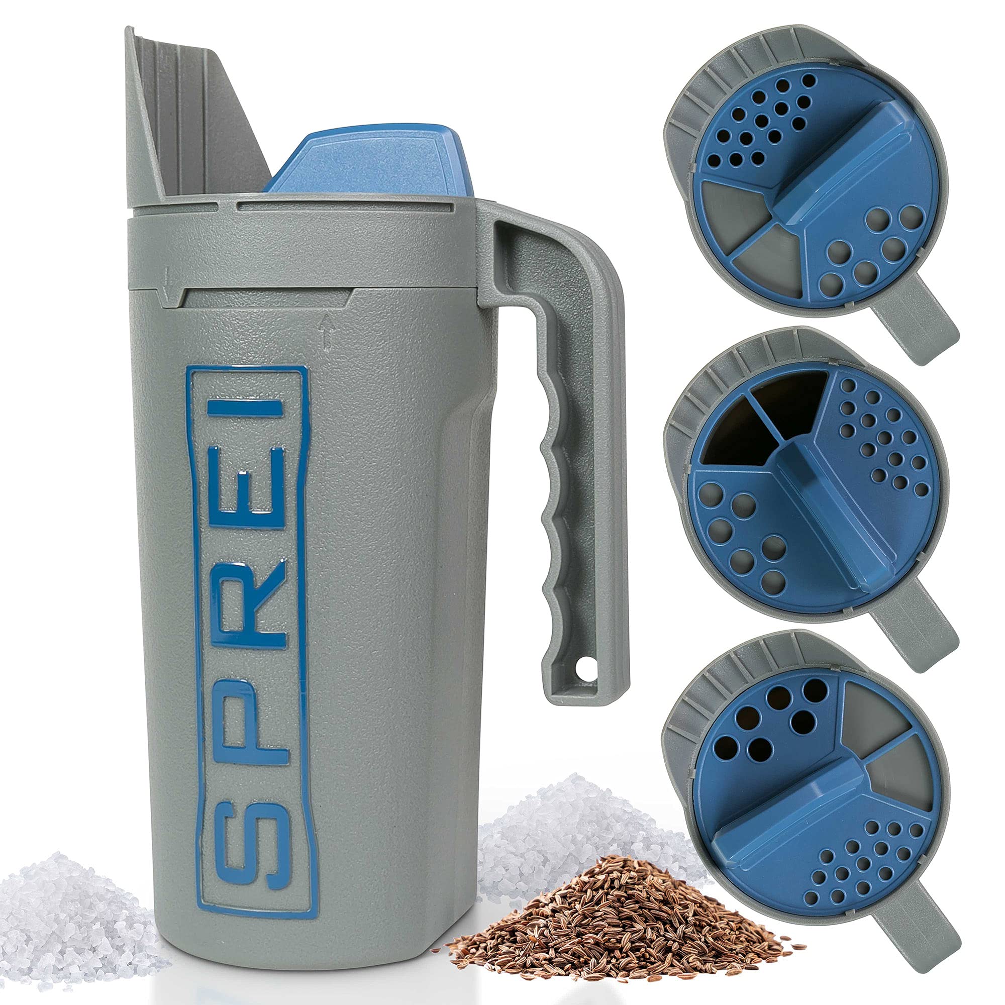 Sprei Spot Spreader 80 Oz Handheld Shake Dispenser For Salt, Seed, Grass And Garden Multiple Sized Openings For A Variety Of Use