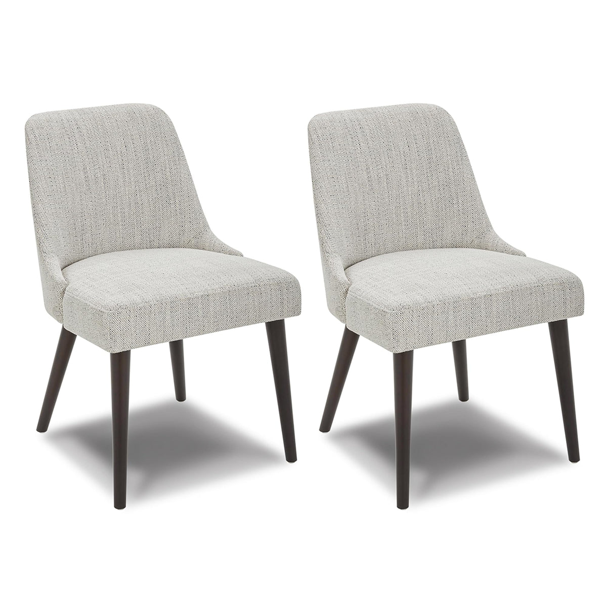 Chita Mid-Century Modern Dining Chair, Upholstered Fabric Accent Chair,Set Of 2, Ivory