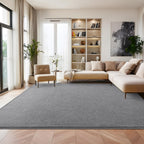 Litopyo Large Modern Area Rugs For Bedroom Livng Room, 5X7 Feet Grey Memory Foam Solid Indoor Carpets, Machine Washable Rugs Min