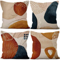 Ruelvth Abstract Boho Pillow Covers 18X18 Inch, Terracotta Beige Throw Pillow Covers Mid Century Linen Pillow Cases For Sofa Cou