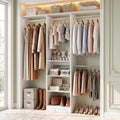 Besiost 4FT Small Closet Organizer System with 4 Hanging Rods & 3 Shelves