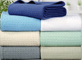 Tex Trend 100% Cotton Blanket King Size For Bed - Waffle Weave Fall Blanket, Lightweight And Breathable Soft Woven Blanket For A