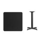 Flash Furniture 30'' Square Black Laminate Table Top with 22'' x 22'' Table Height Base