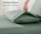 California Design Den 100% Cotton Pillowcases Queen Size Set Of 2, Standard/Queen Size Pillowcases - Soft & Cooling Sateen Weave Cases, For Queen And Standard Size Pillows - Sage Green