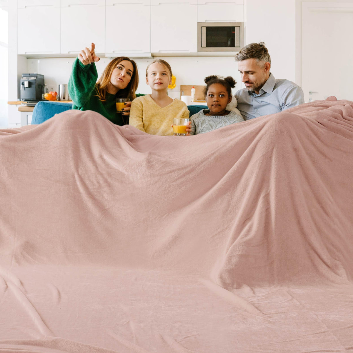 Bedsure Oversized King Fleece Blanket 120'X120' Pink - Soft Cozy Extra Large Throw Blankets For Bed, Sofa, Couch, Travel, Camp