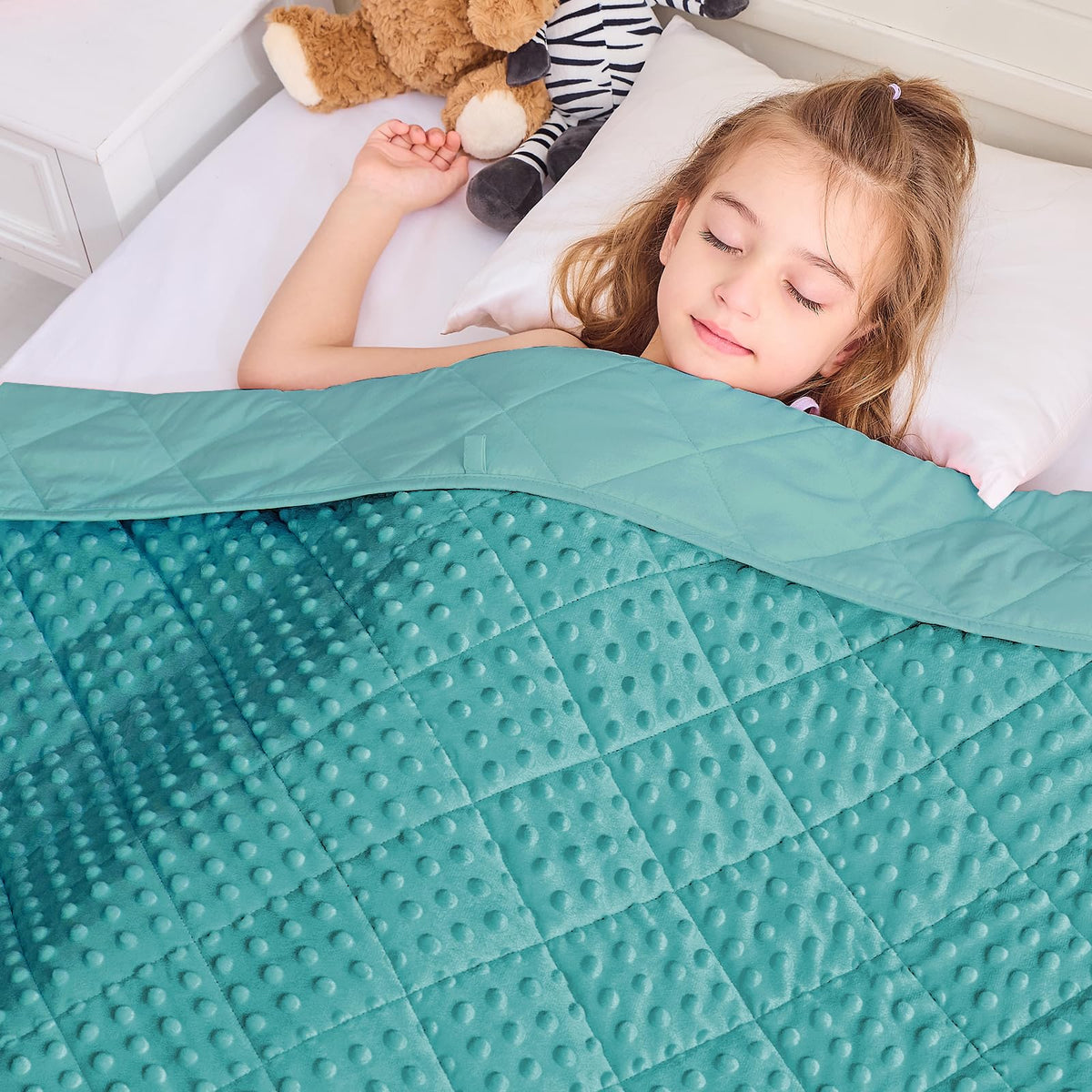 Yescool Weighted Blanket Kids 3 Lb Teal Warm Weighted Throw Blanket Minky Plush Heavy Blanket Microfiber Small Fleece Blanket Co