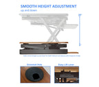Rocelco 40" Large Height Adjustable Standing Desk BUNDLE - Quick Sit Stand Up Dual Monitor Riser - Gas Spring Assist Computer Workstation - Retractable Keyboard Tray - Teak Wood Grain (R DADRT-40-FS2)