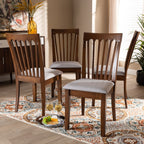 Baxton Studio Minette Modern Fabric Dining Chair, Grey and Walnut, 4/Pack (163-4P-9879-HIT)