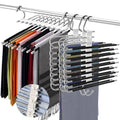 Cididu 4 Pack Pants Hangers Space Saving 9 Layers, NonSlip Closet Storage Organizers, Stainless Steel Jean Clothes Hanger Pants