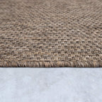 Solid Outdoor Rug For Patio Or Balcony Weatherproof In Mottled Brown, Size: 5'3' X 7'3'