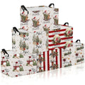 Bucherry 6 Pack Rustic Christmas Storage Baskets, Winter Holiday Gift Bins