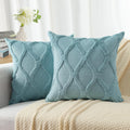 Decoruhome Spring Decorative Throw Pillow Covers 18X18 Set Of 2, Soft Plush Faux Fur Wool Pillow Covers For Couch Bed Sofa Livin