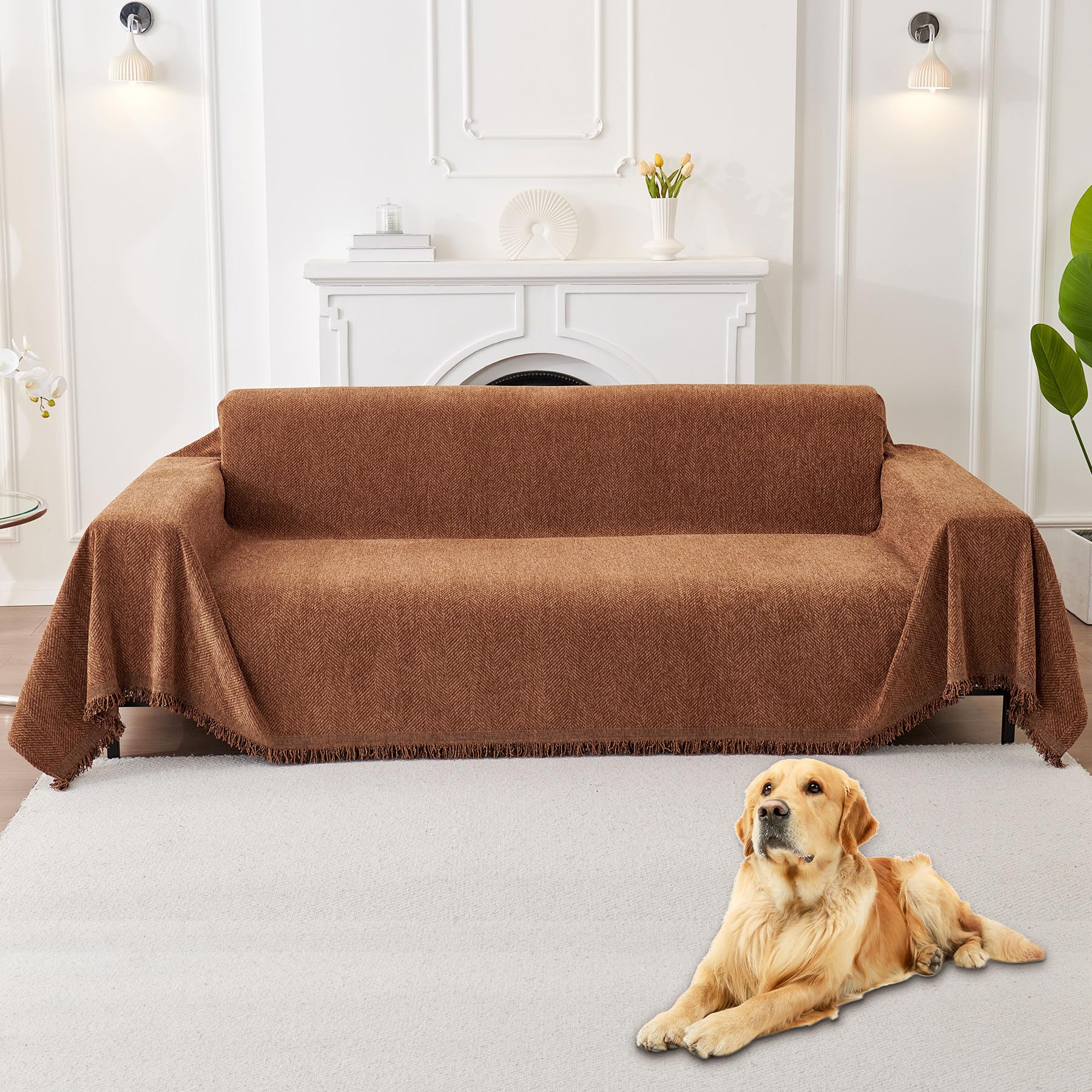 Haomaijia Non Slip Couch Cover Sofa Covers For 2 Cushion Couch Washable Sectional Couch Covers For Dogs Pet Furniture Protector
