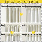 Nicetown Room Darkening 108 Inch Curtains For Sliding Glass Door, Rod Pocket/Back Tab/Hook Belt Faux Linen Noise Dampening Room