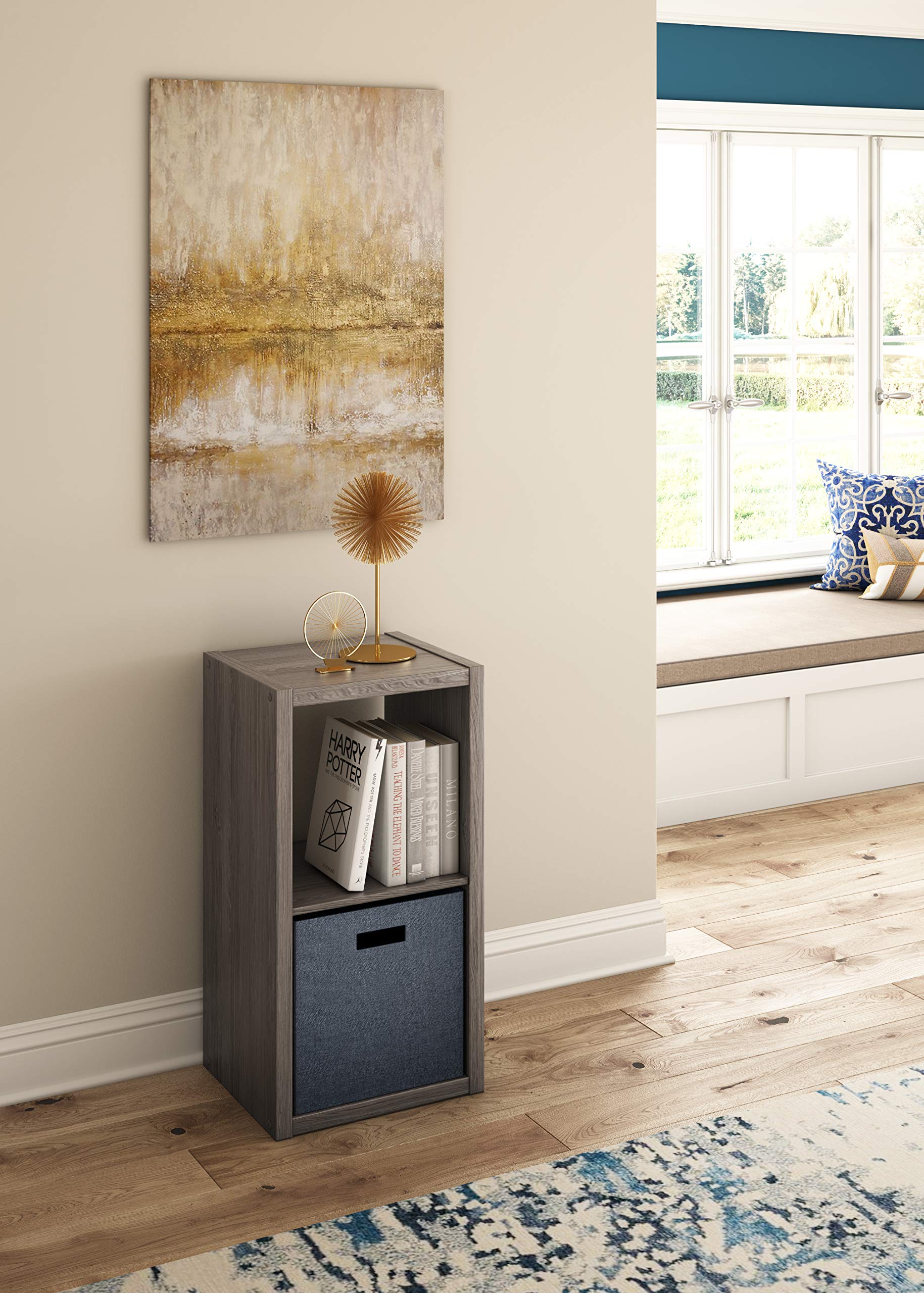 Closetmaid 4537 Decorative Open Back 2-Cube Storage Organizer, Graphite Gray