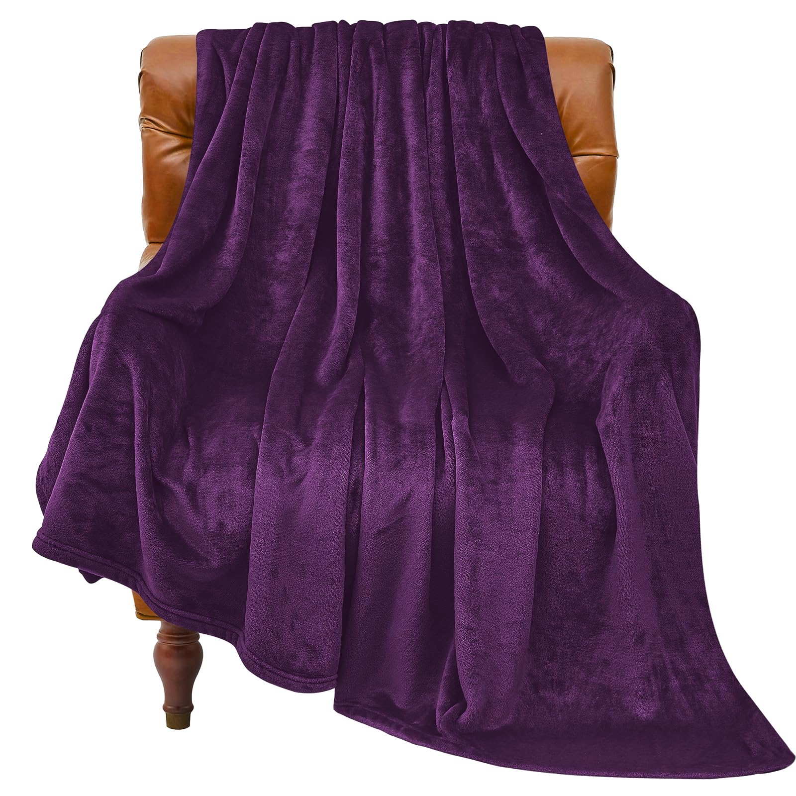 Bedelite Fleece Blanket Purple Throw Blankets For Couch & Bed, Luxury Plush Cozy Fuzzy Blanket 50' X 60', Super Soft Warm Ligh