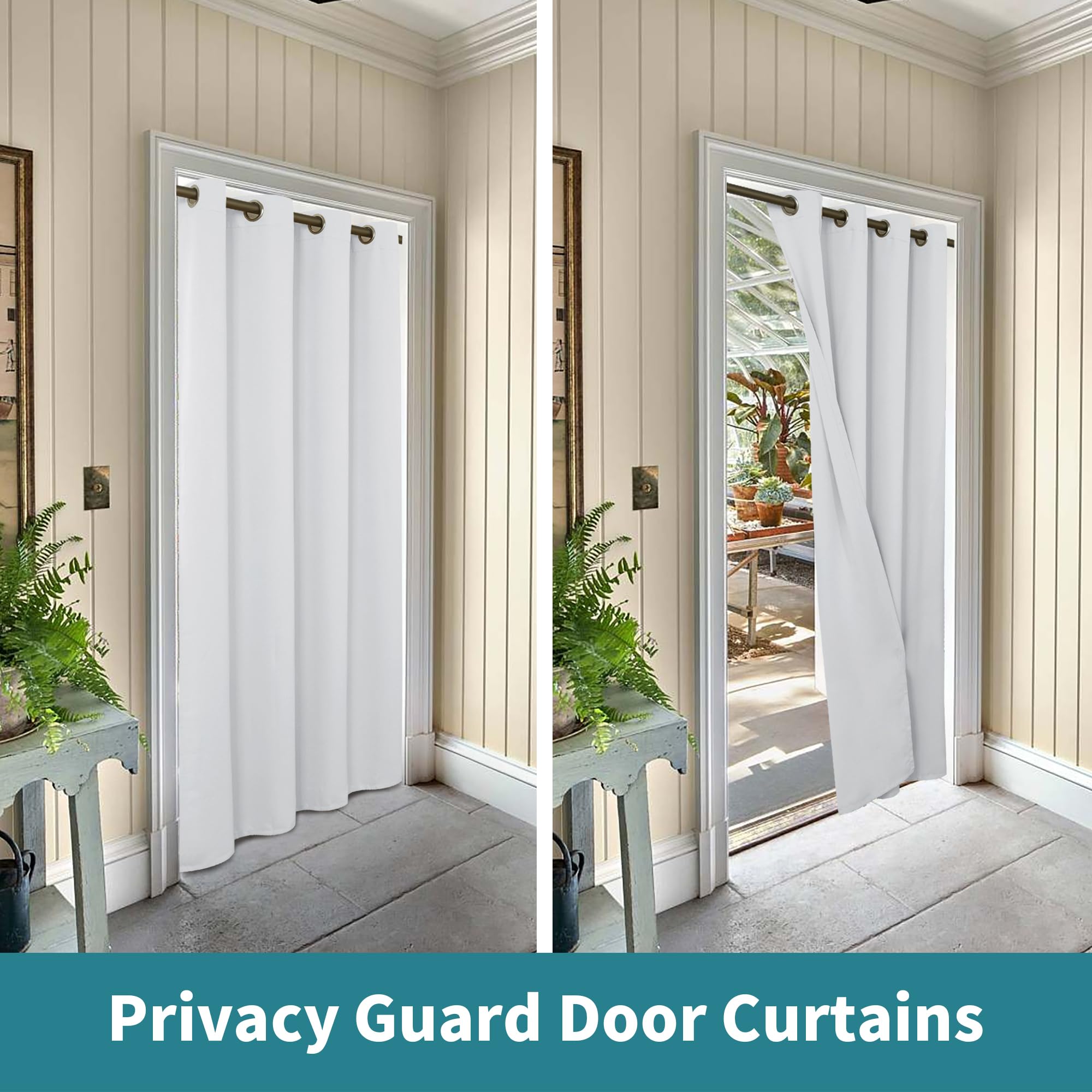 Bgment Greyish White Door Curtain 80 Inch Length For Doorway, Bedroom Closet Curtain, Privacy Thermal Insulated Blackout Grommet Room Divider For Room Separation, 1 Panel, 52 Inch Wide