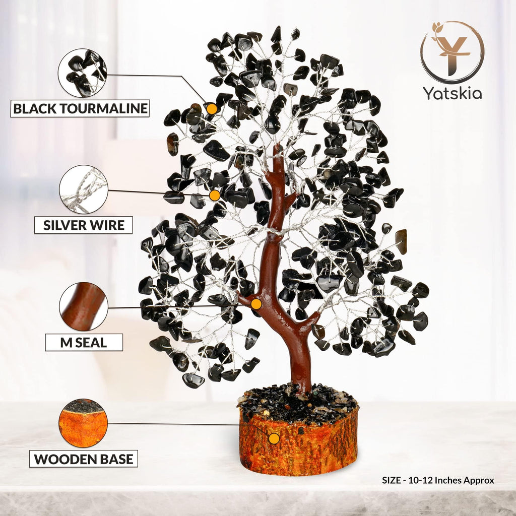 Black Tourmaline Gemstone Tree - Crystal Tree, Chakra Tree - Crystal Tree Of Life, Gem Tree, Bonsai Tree, Tree Of Life Decor, Fe