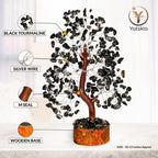 Black Tourmaline Gemstone Tree - Crystal Tree, Chakra Tree - Crystal Tree Of Life, Gem Tree, Bonsai Tree, Tree Of Life Decor, Fe