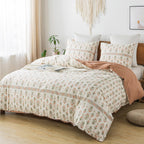 Honeilife Floral Duvet Cover Twin - 100% Cotton Comforter Cover Wildflower Duvet Cover Sets, Botanical Duvet Cover With Zipper C
