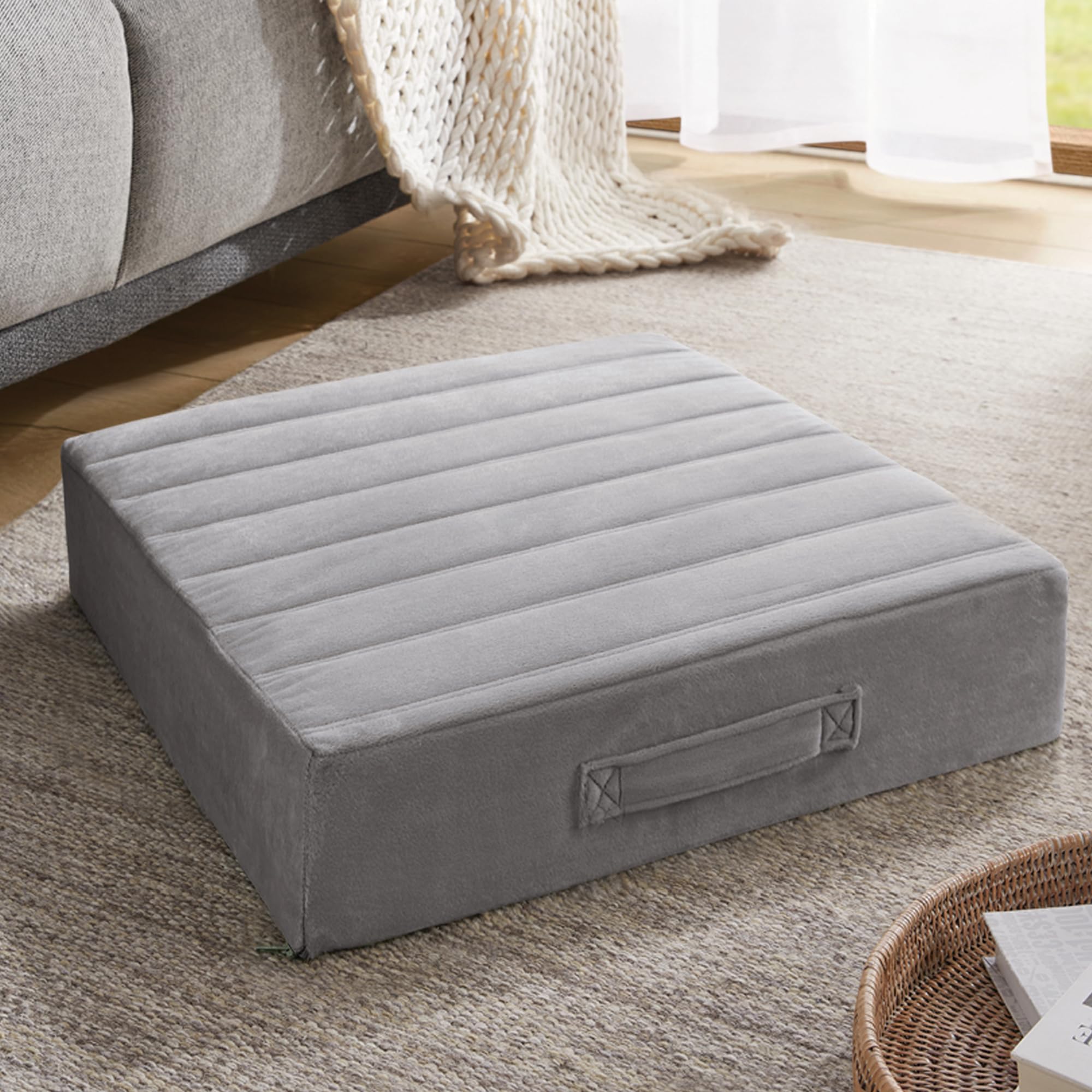 Codi Floor Cushions For Adults, Large Meditation Pillows With Thick Memory Foam Soft Tufted Covers, Washable Square Seating For
