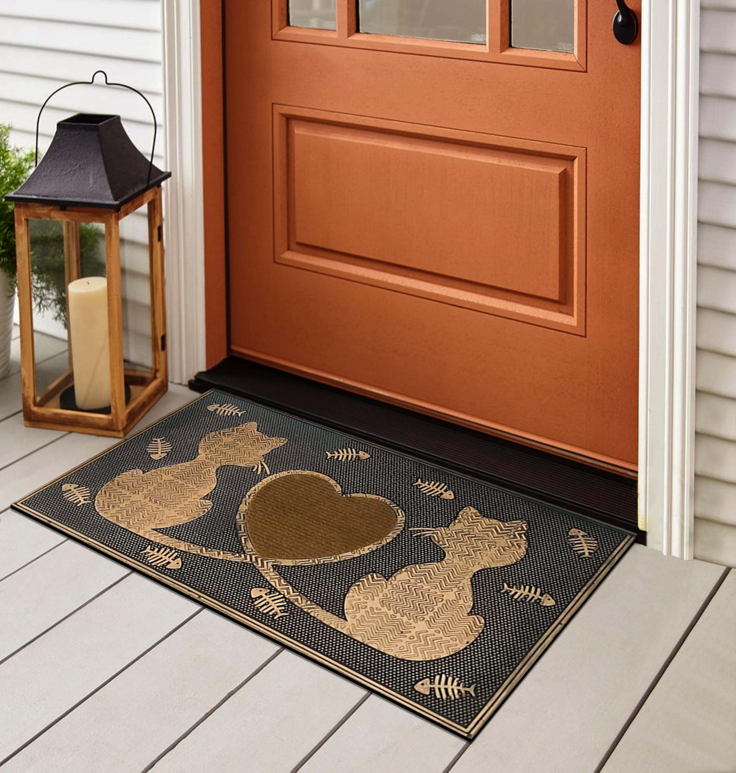 A1 Home Collections A1Home200090 Floor Rubber Pin Fun Designed Welcome Door Mats For Indoor Outdoor Entrance, 18' X 30', Twin