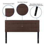 Flash Furniture Bedford Tufted Upholstered Queen Size Headboard In Dark Brown Fabric