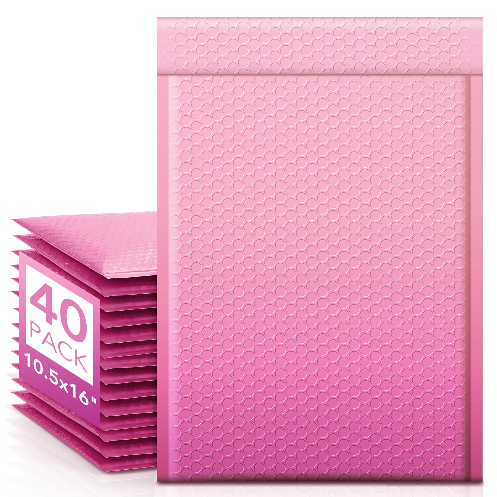 Fuxury 40 Pack Large Bubble Mailers 10.5X16 ' Gradient Pink Padded Envelopes Cute Design Mailing Envelopes Bubble Padded Cushio