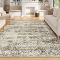 Lahome Beige Washable Rugs for Living Room 8 x 10 Large Living Room Rug Indoor Carpet,Boho Vintage Distressed Non-Slip Low-Pile 