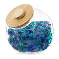 Sumnacon Laundry Pods Container with Wooden Lid Wide Mouth Candy Jar