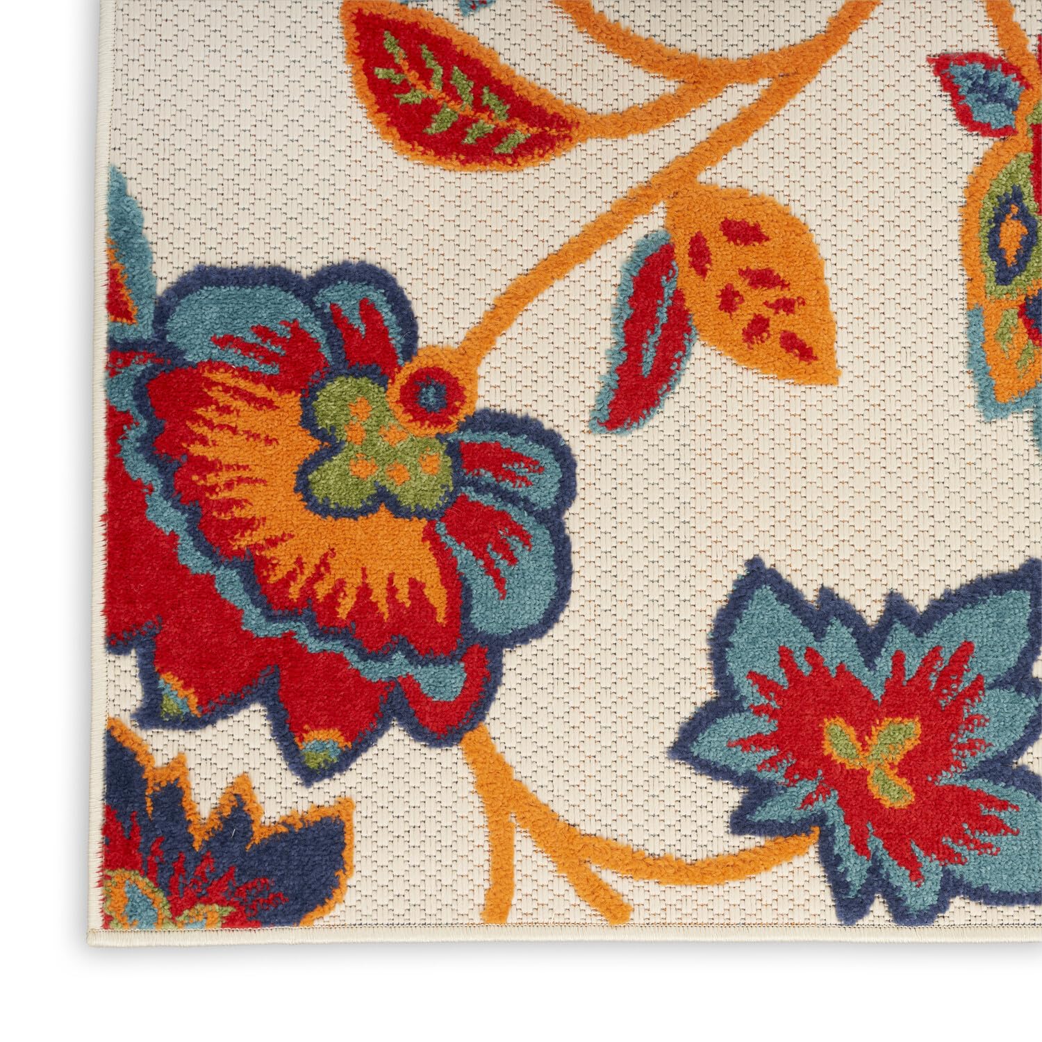 Nourison Aloha Indoor/Outdoor Modern Multicolor 6' X 9' Area Rug, Easy Cleaning, Non Shedding, Bed Room, Living Room, Dining Room, Kitchen (6X9)